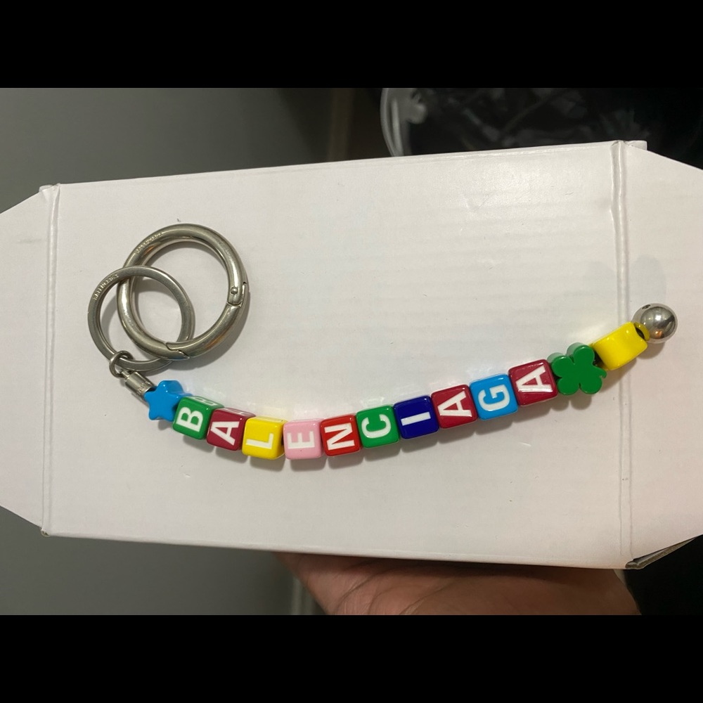 Balenciaga logo beaded key ring